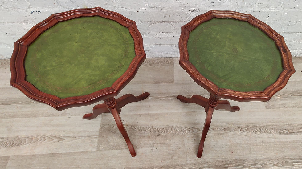 Thumbnail: 20th century pair leather top mahogany wine tables