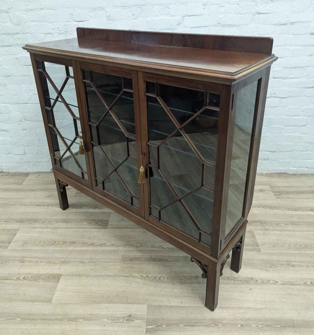 Edwardian mahogany astragal glazed bookcase display cabinet