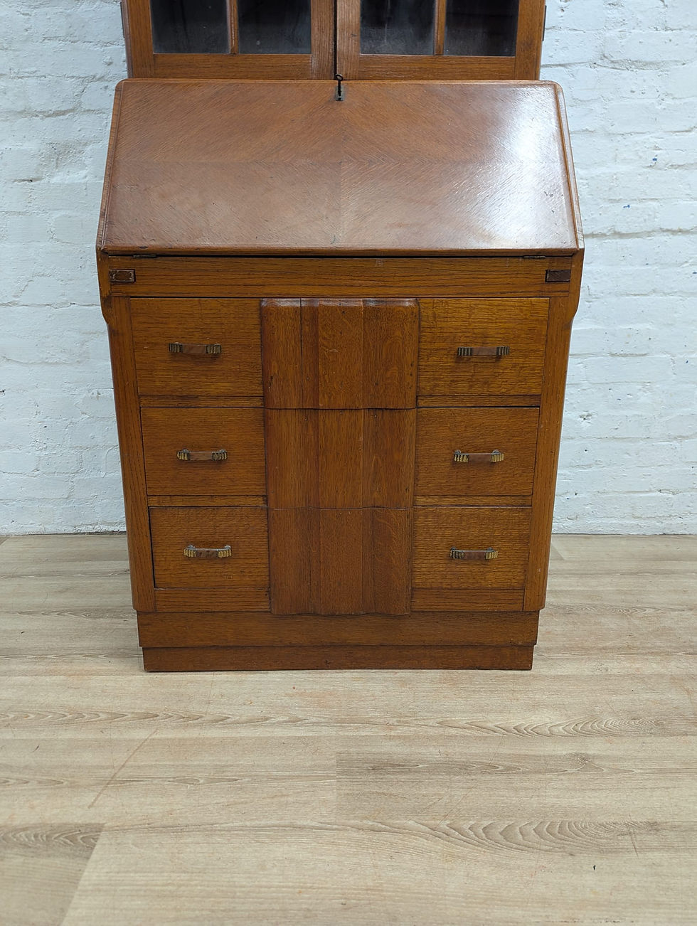 Thumbnail: Art Deco writing bureau with bookcase 