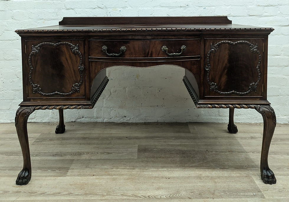 Thumbnail: Early 20th century Chippendale style mahogany desk by Bath cabinet makers 