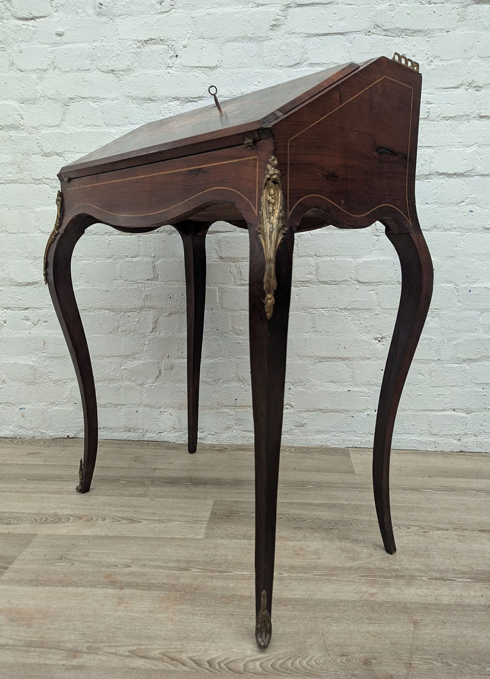 Thumbnail: Late 19th century French inlaid rosewood ladies bureau secretaire 