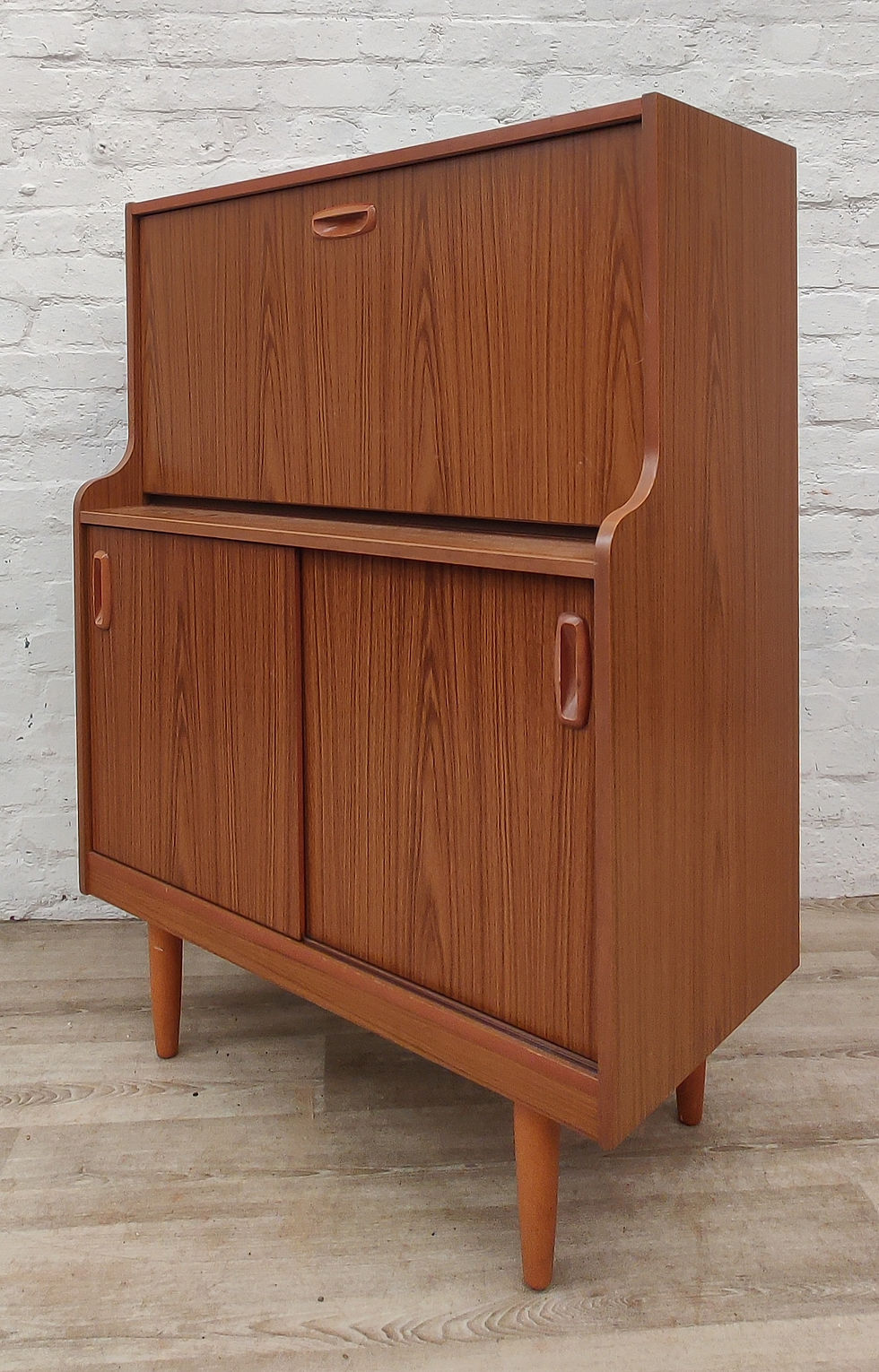 Thumbnail: Mid Century teak effect writing bureau by Schreiber