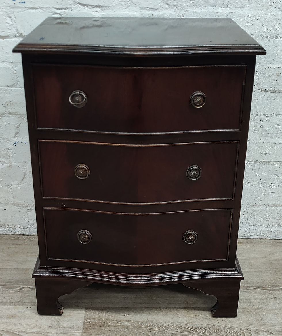 Thumbnail: 20th Century 3 drawer serpentine side cabinet 