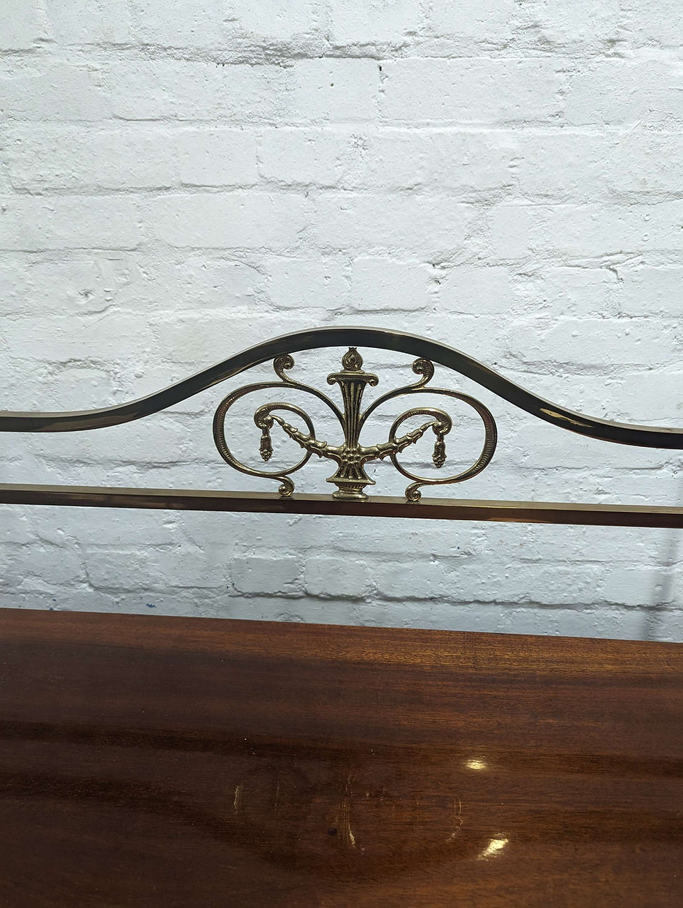 Thumbnail: Reproduction Sheraton Style Sideboard With Brass Galllery