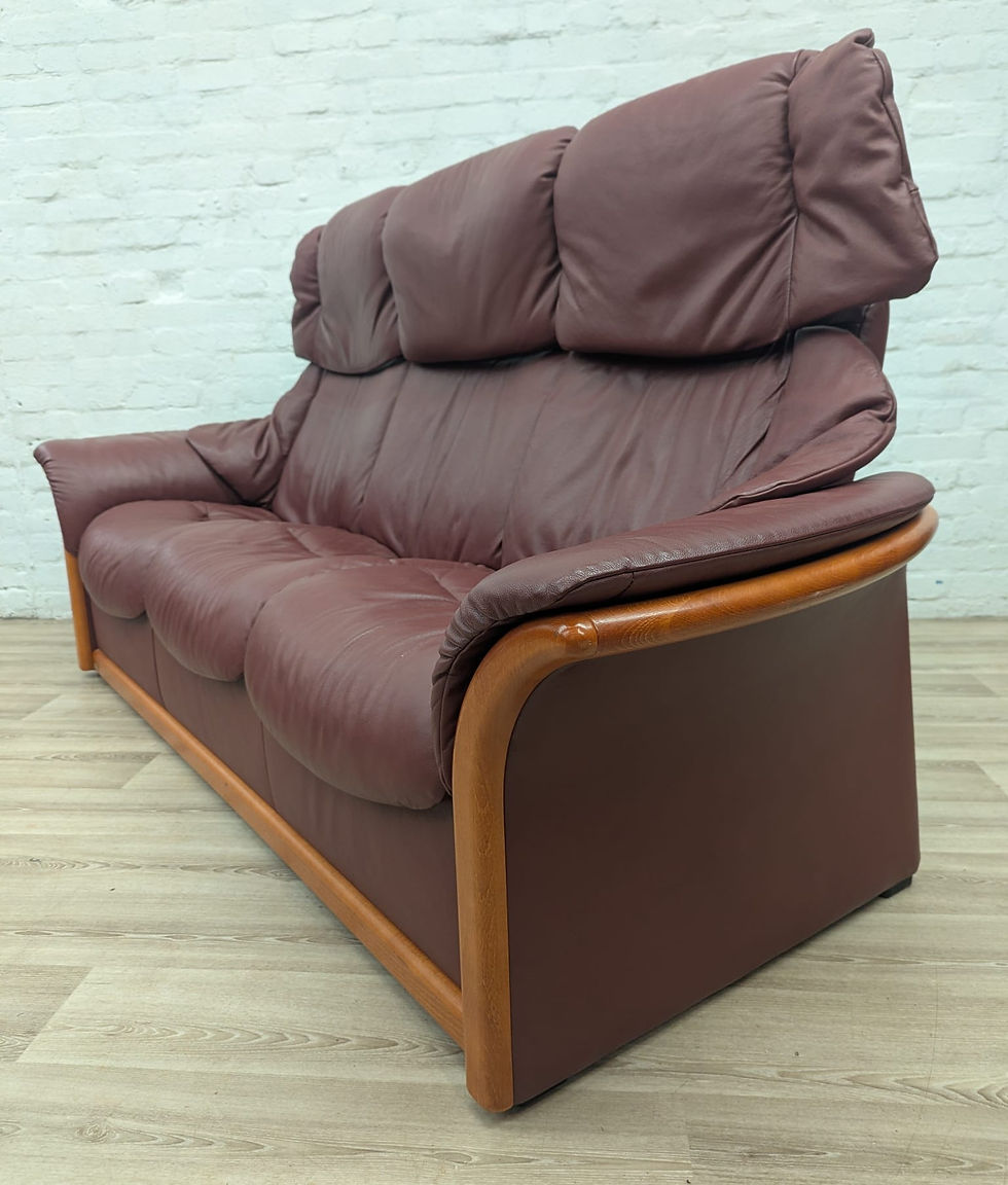 Ekorness Stressless El Dorado 3 seater recliner sofa brown leather 