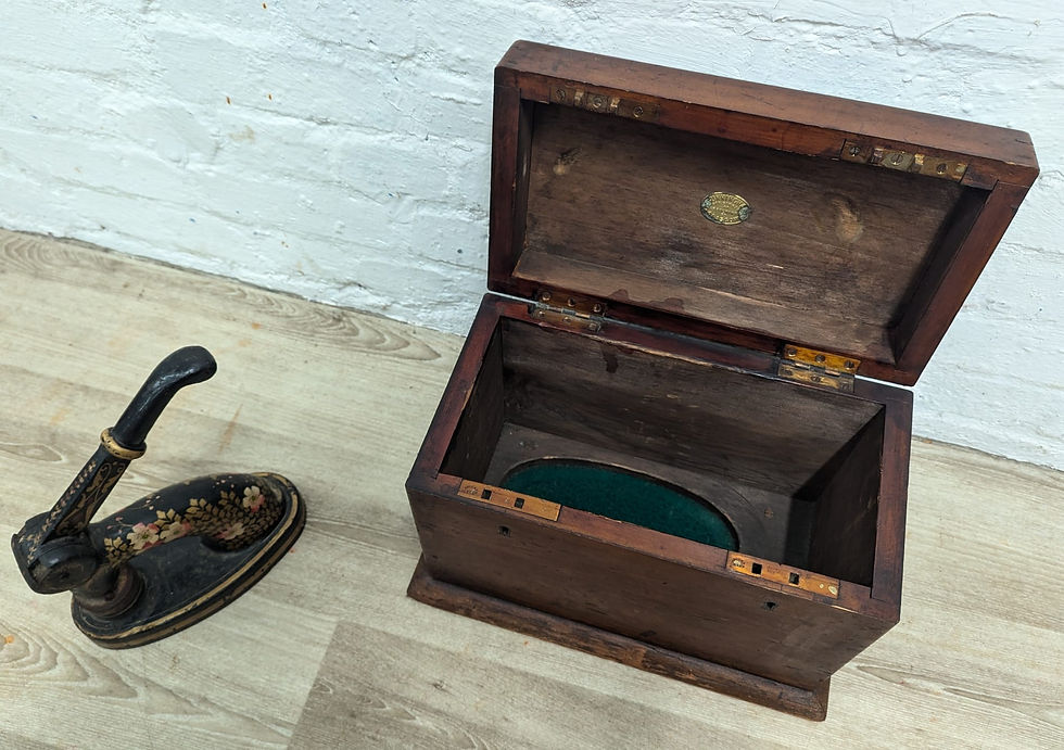 Thumbnail: Victorian ebonised seal presser with original mahogany case