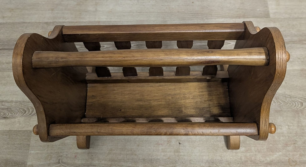 Thumbnail: Vintage oak effect magazine caddy