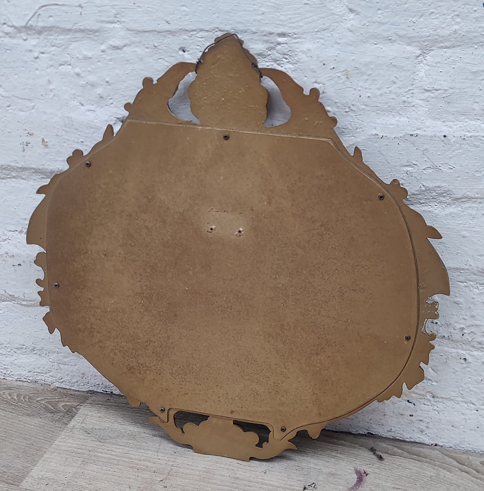 Thumbnail: Vintage Rococo style gilt metal wall mirror 