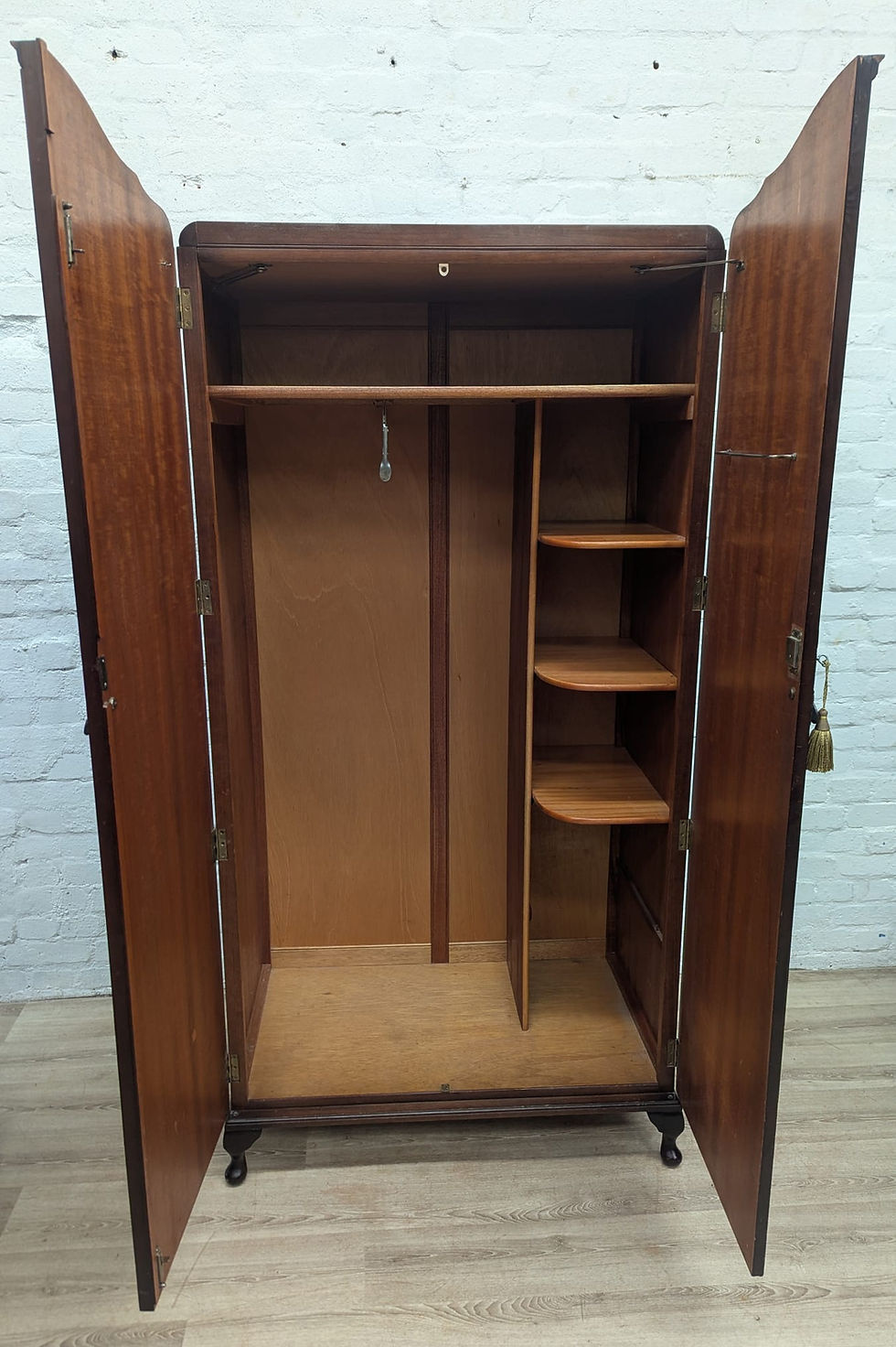 Thumbnail: Queen Anne style mahogany single wardrobe by Heirloom