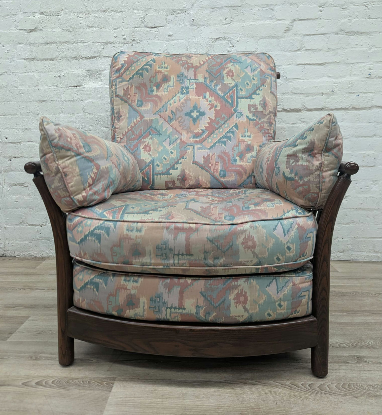 Ercol Renaissance high back armchair dark finish