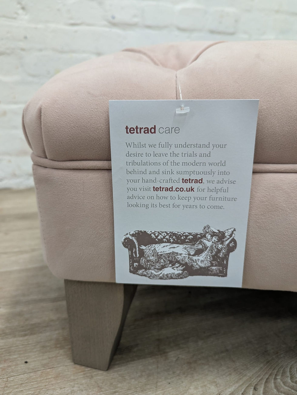 Thumbnail: Ex-Display Tetrad Palace small footstool Lanston velvet blush