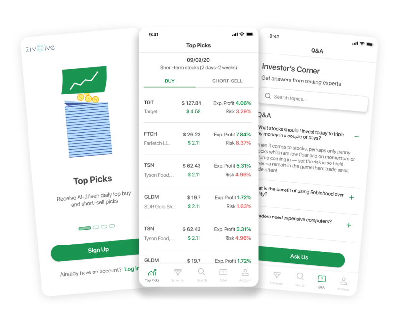 Preview - Zivolve Intelligent Trading Assistant App