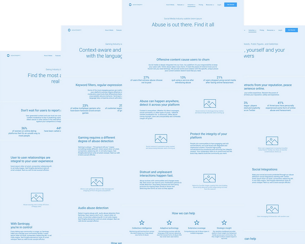 Industry-specific pages