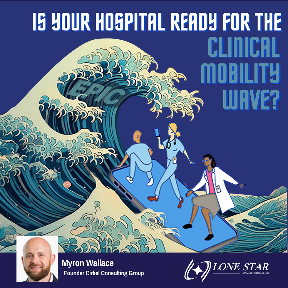 A wave crashing over nurses and doctor's on a smartphone