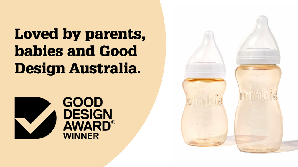 Minbie Baby Bottle gets the tick of approval by Good Design Australia