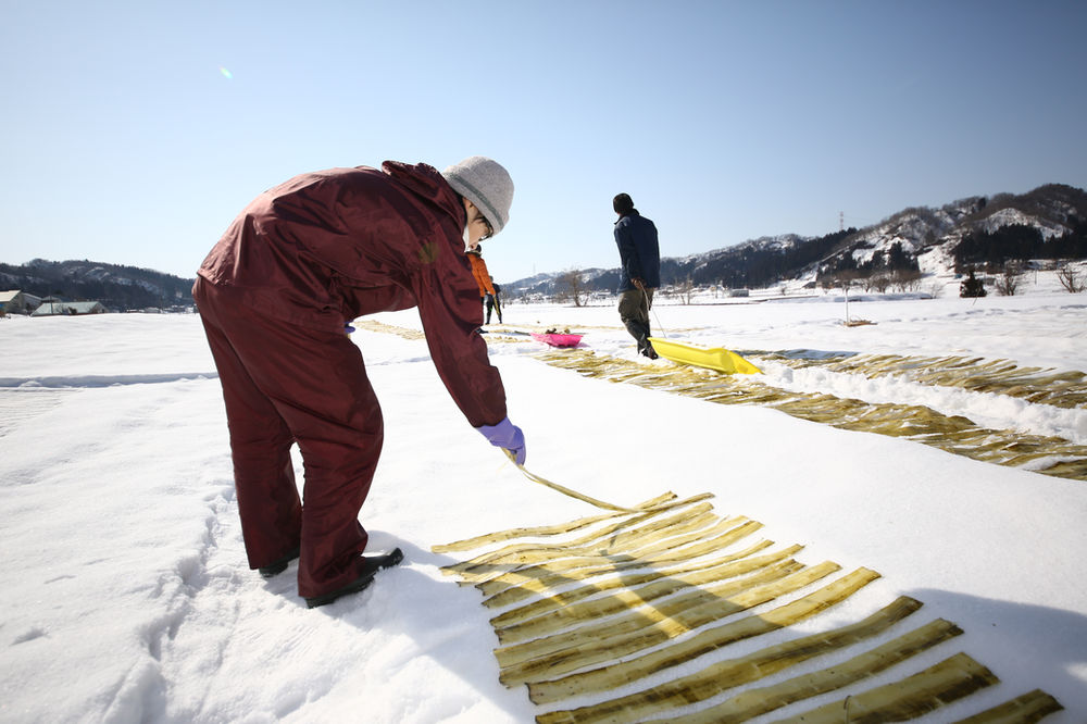 雪国でしか見られない雪晒し