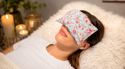 Handmade weighted lavender yoga eye pillow for relaxation
