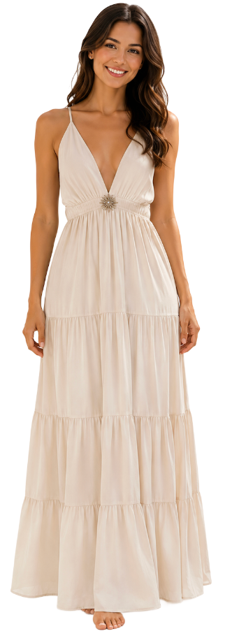 Miniature : Robe Longue Bohème Décolleté V