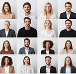 A grid of diverse smiling employees representing a healthy workforce alongside a description of Expert Mental Health Talks for teams.