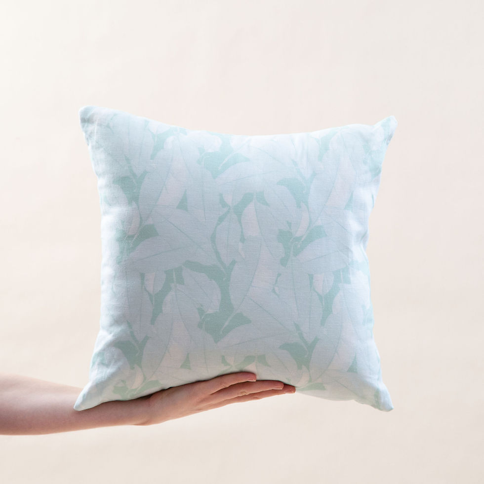 Eucalyptus Leaves Blue Cushion