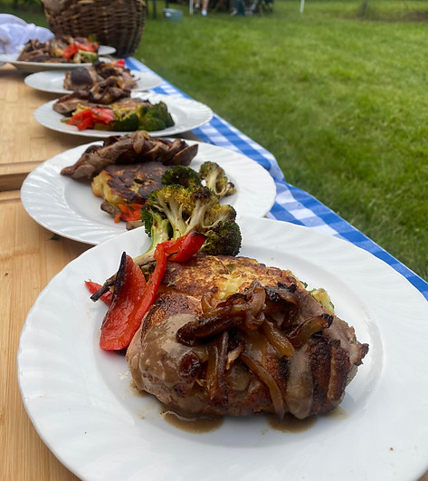 Delicious spread by Fresco Catering & Vermont Maple BBQ