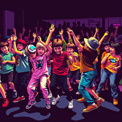 kids dancing together in a crowd hiphop