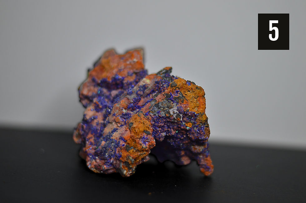 Thumbnail: African - Azurite, Hematite & Malachite on Quartz Clusters