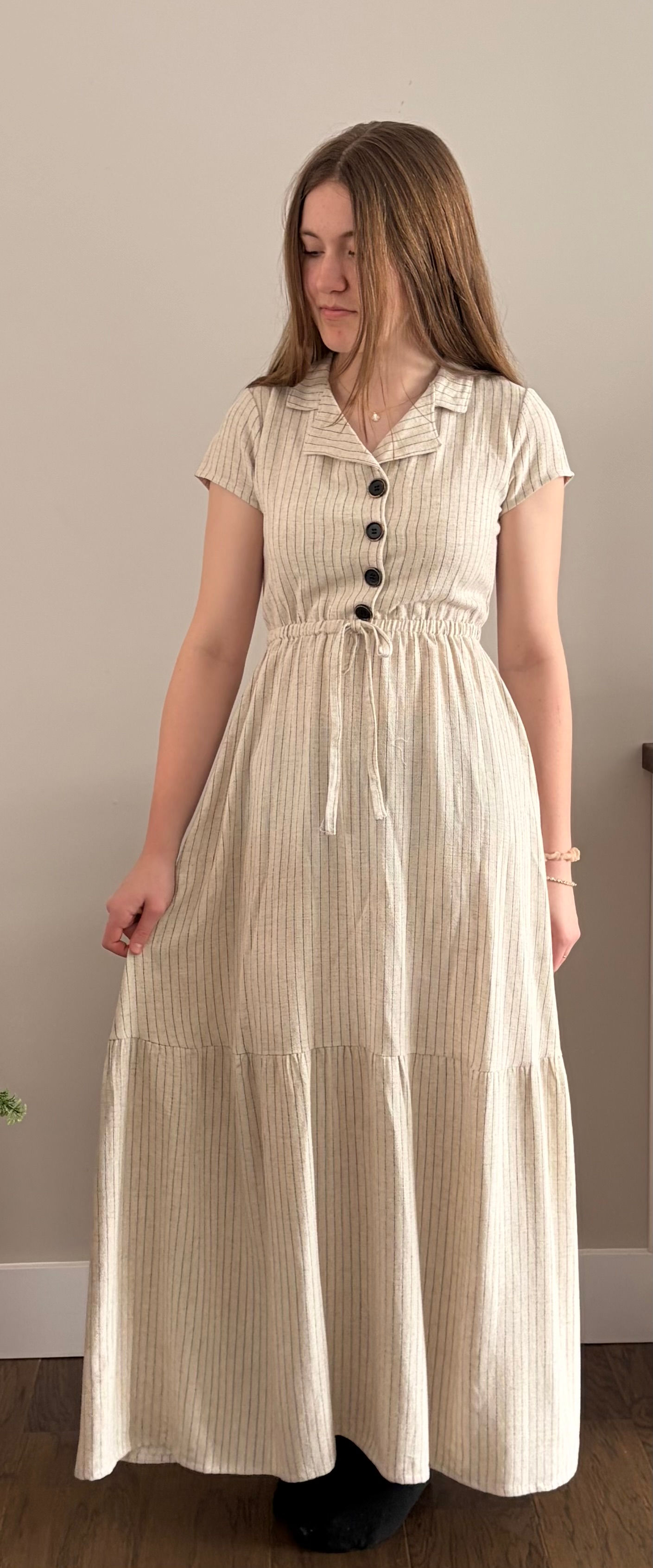 Champagne Linen Dress