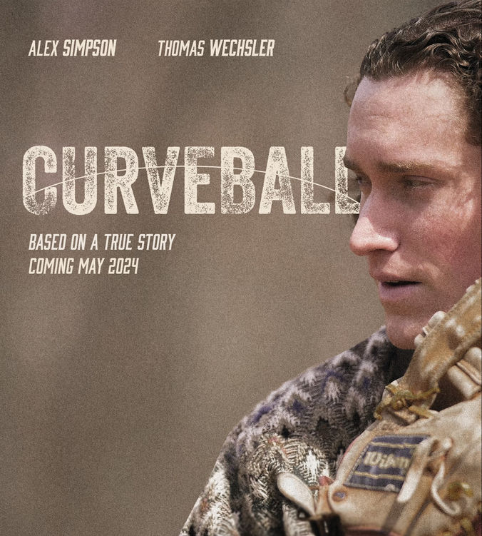 A teenage boy with a baseball glove and the title, 'Curveball,' written across the frame.