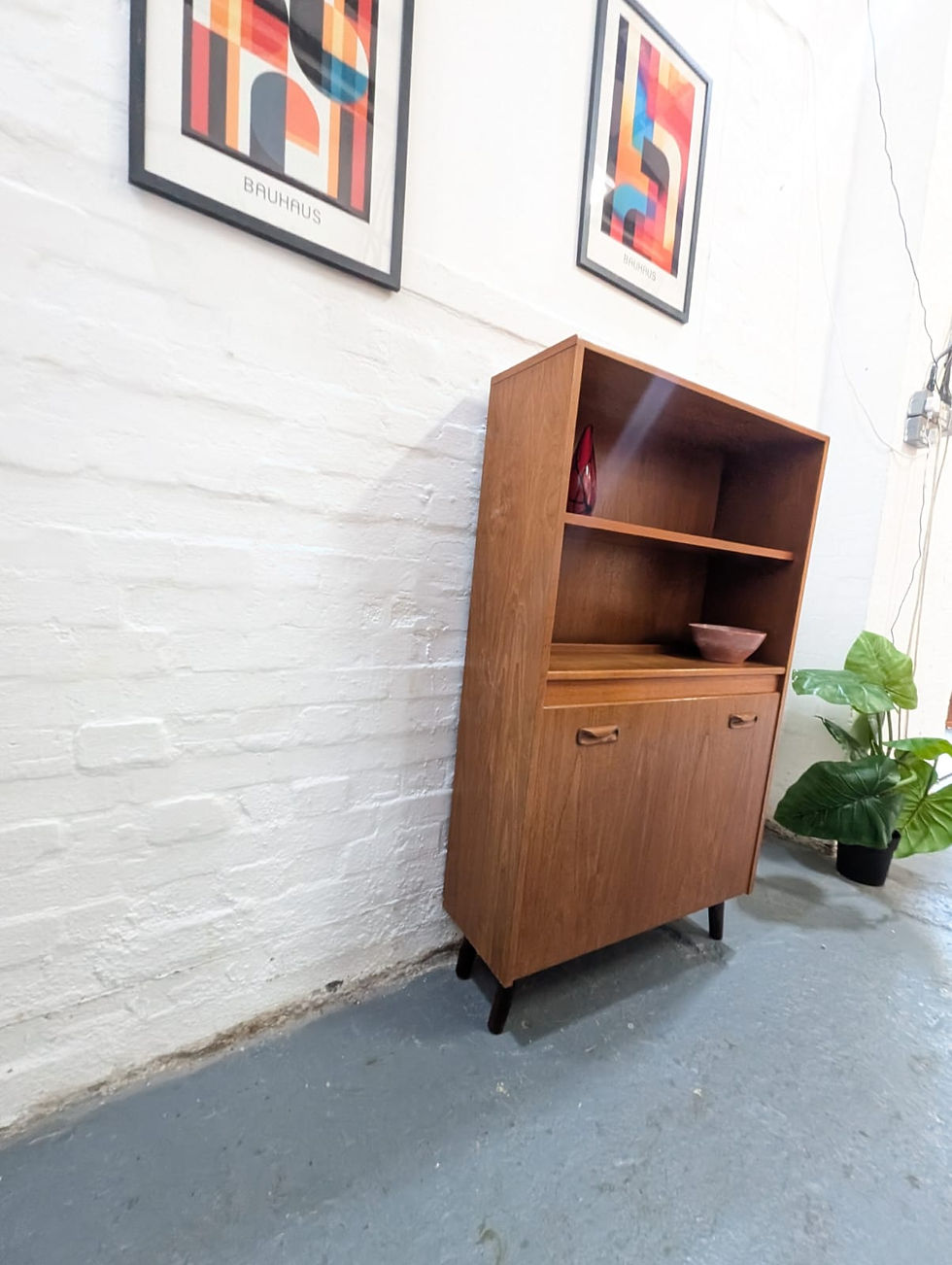 Thumbnail: G Plan Bookcase with Mirrored Drinks Cabinet 