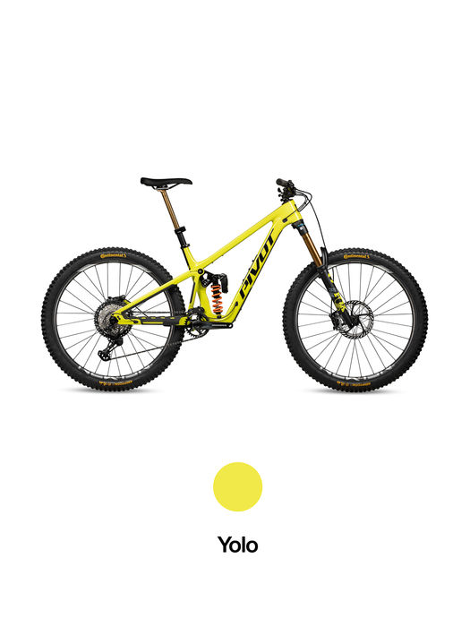 Pivot Firebird 2026 in der Farbvariante Yolo als Enduro-Mountainbike.