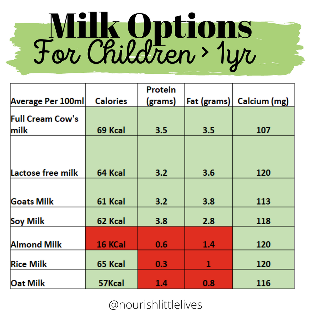 Cow's milk and milk alternatives for > 12 months What you need to know