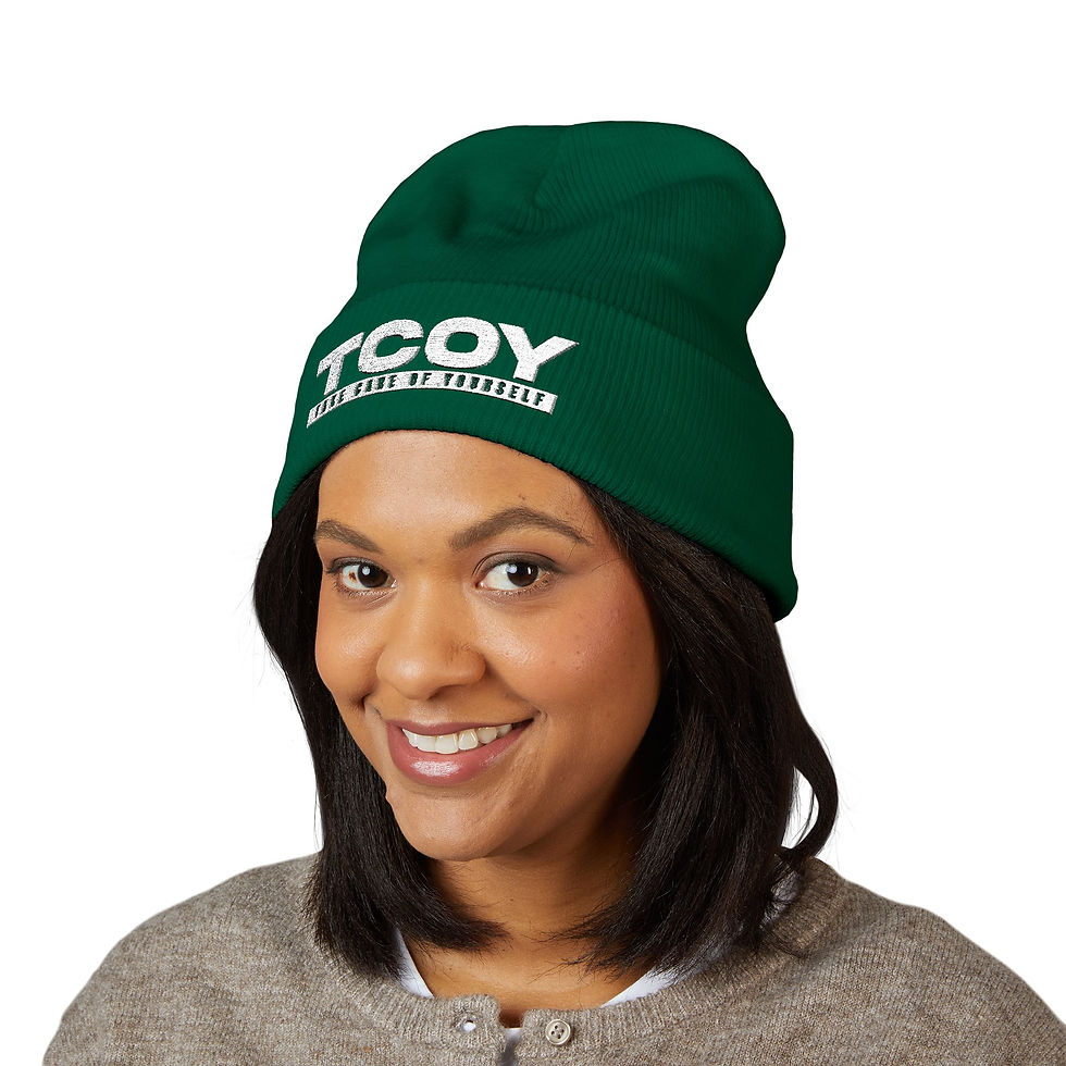 Thumbnail: Embroidered 'TCOY' Classic Cuffed Beanie — Cozy Winter Knit Hat