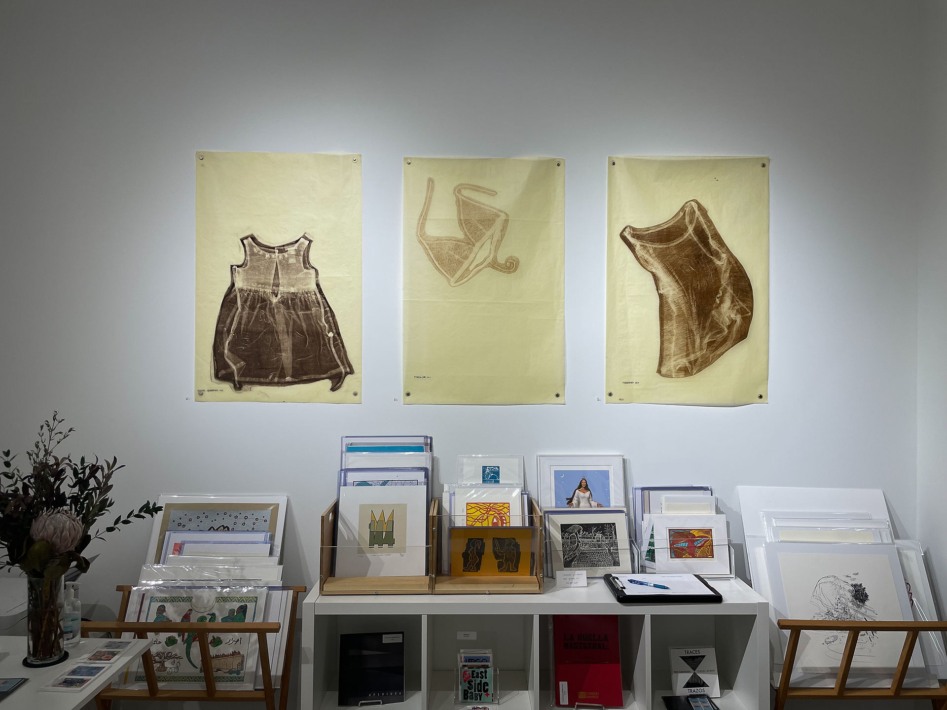 Images from the Opening Reception of The Act of Searching, works by Jessie Burciaga. Coronado Print Room, 2024.