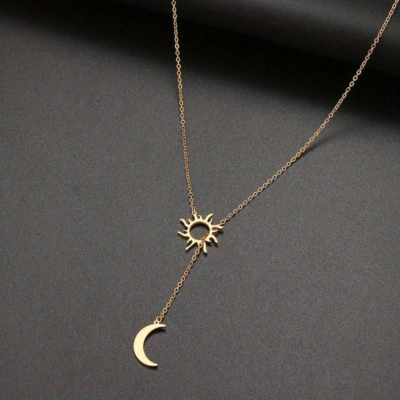 Miniatyrbild: Halsband sol och måne gyllene
