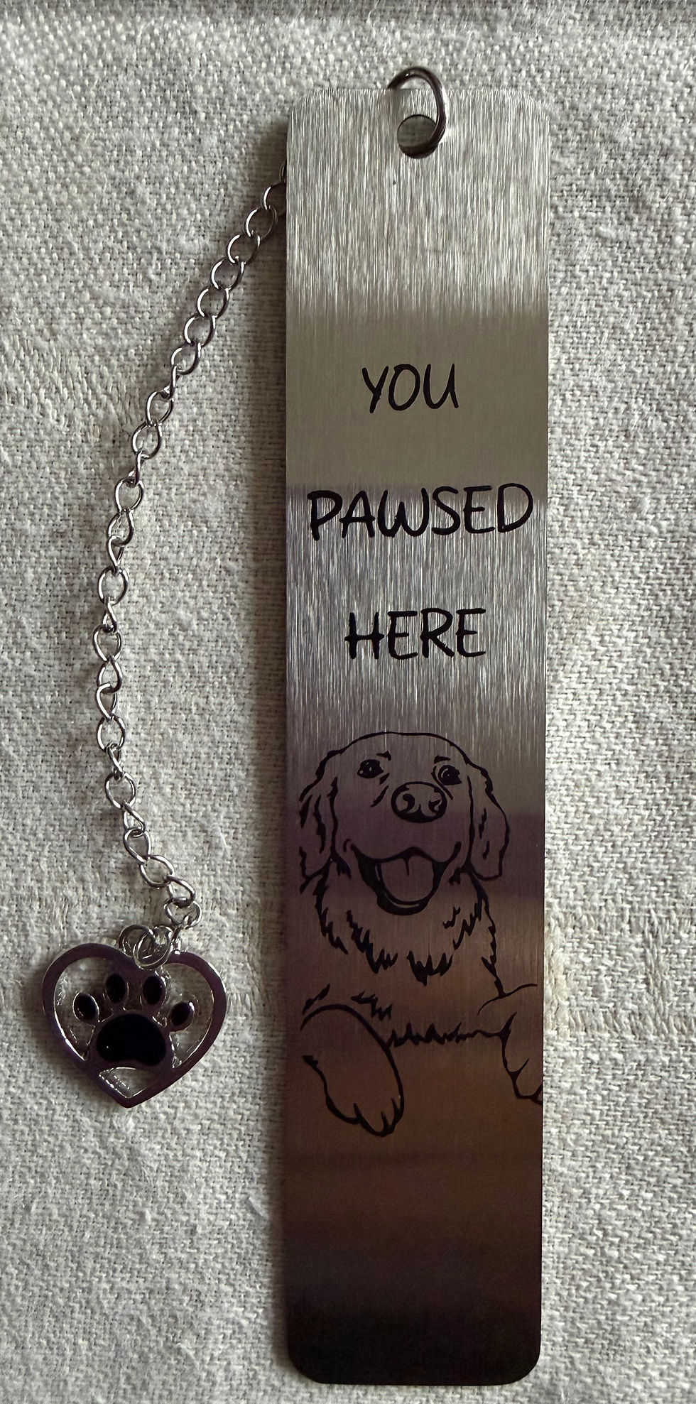 Miniatyrbild: Bokmärke rostfritt stål Hund