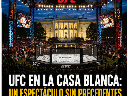 Octágono de UFC instalado frente a la Casa Blanca para evento histórico de artes marciales mixtas.