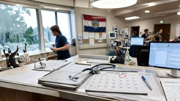 Edificio de BJC HealthCare en el área de St. Louis, si la fotografía corresponde a una instalación identificada de BJC.