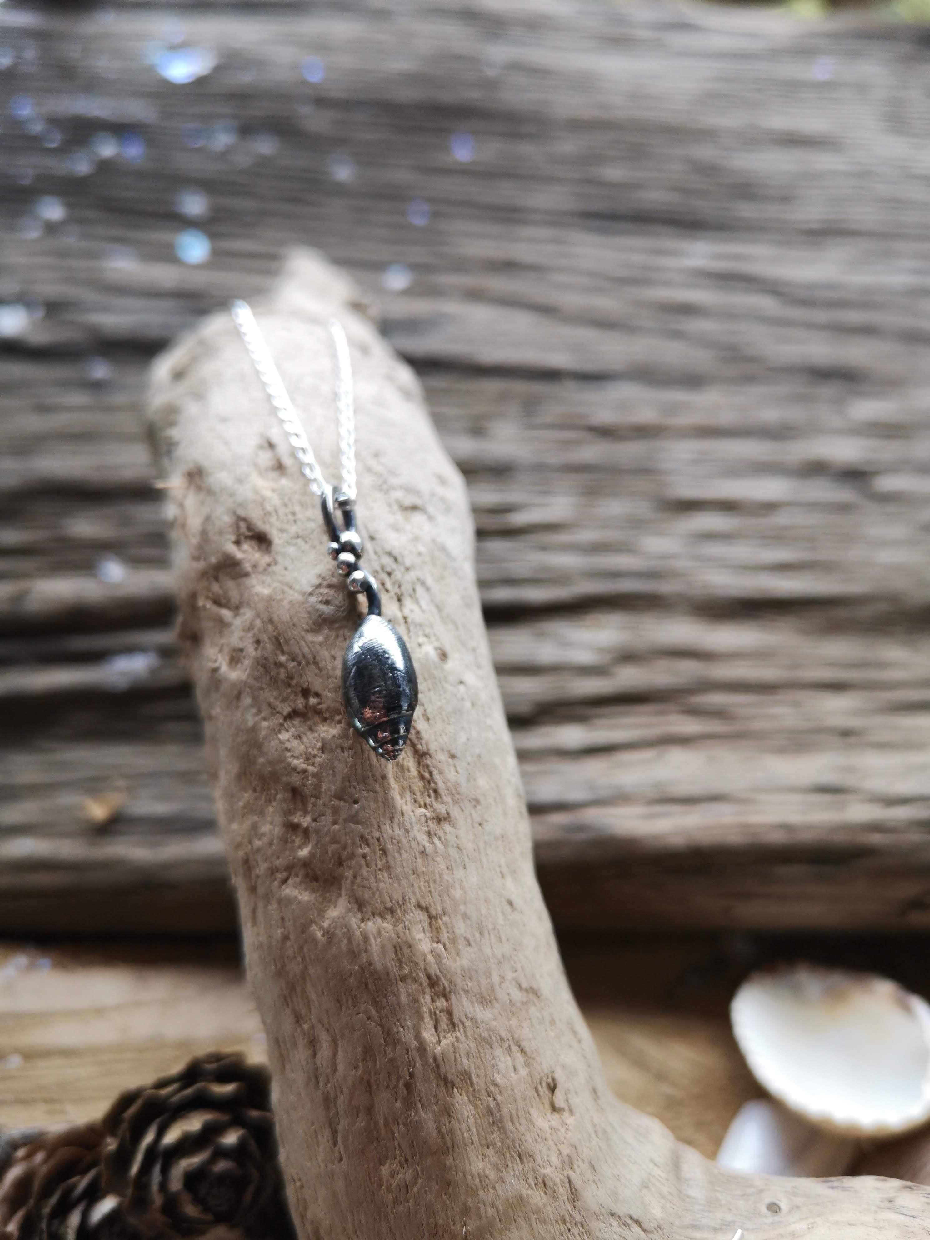 Llangennith, Gower found solid silver shell pendant
