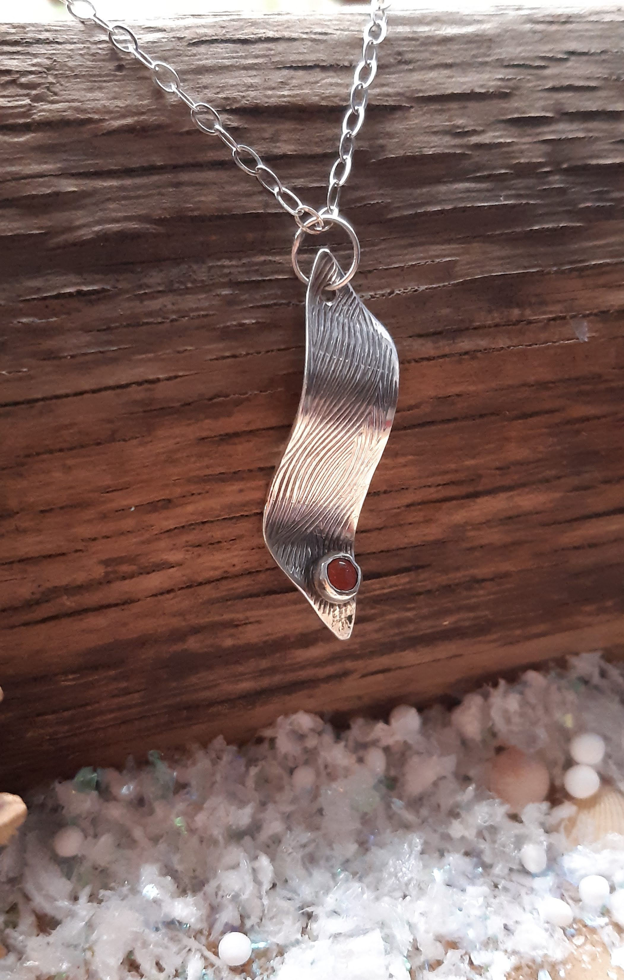Sterling silver and Goldstone pendant necklace 