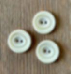 3 Plain Vegetable Ivory Buttons 