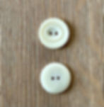 Plain Vegetable Ivory Buttons, 1 from the front and 1 from the back