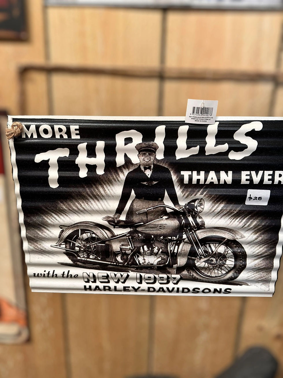 Harley Davidson Thrills Sign