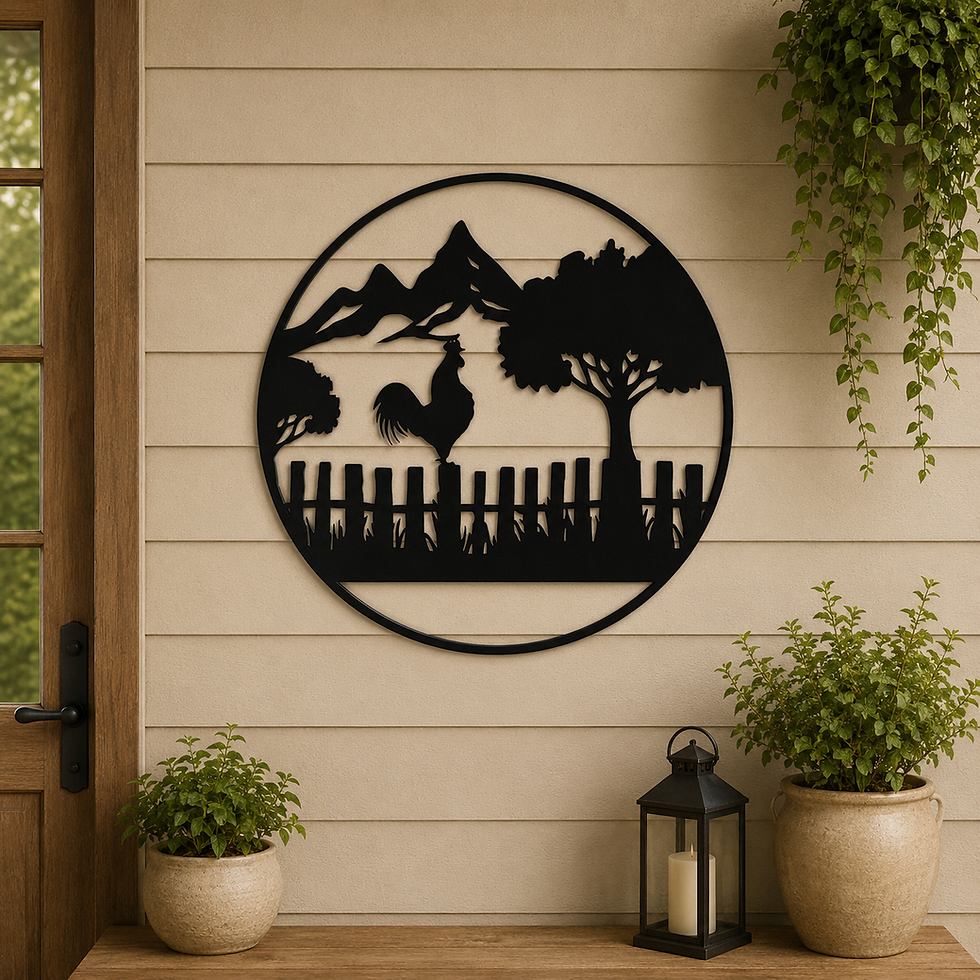 1m Round Farm On The Fence Wall Art