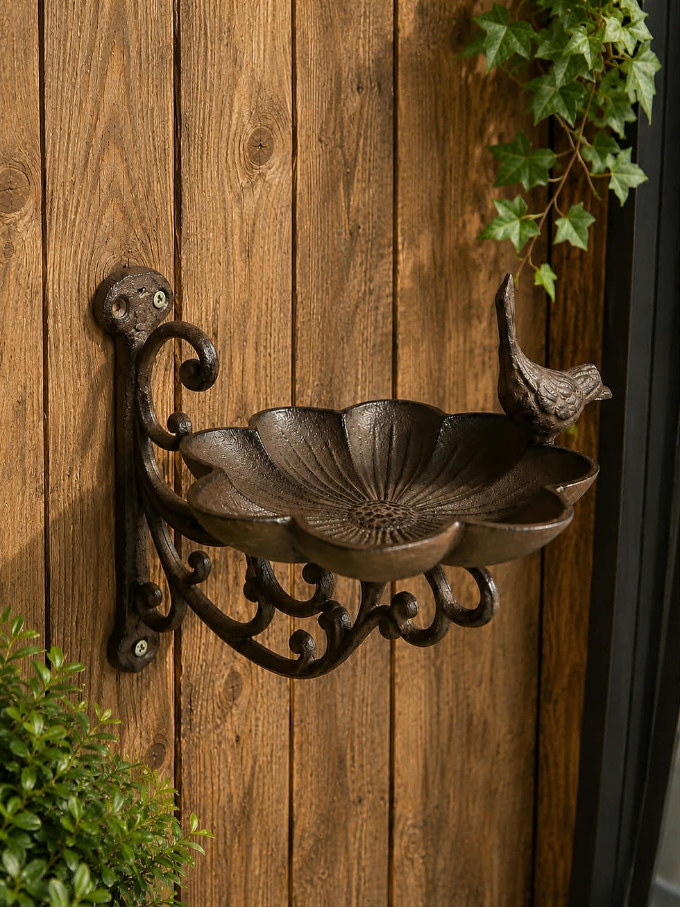Cast Iron Wall Mound Bird Feeder
