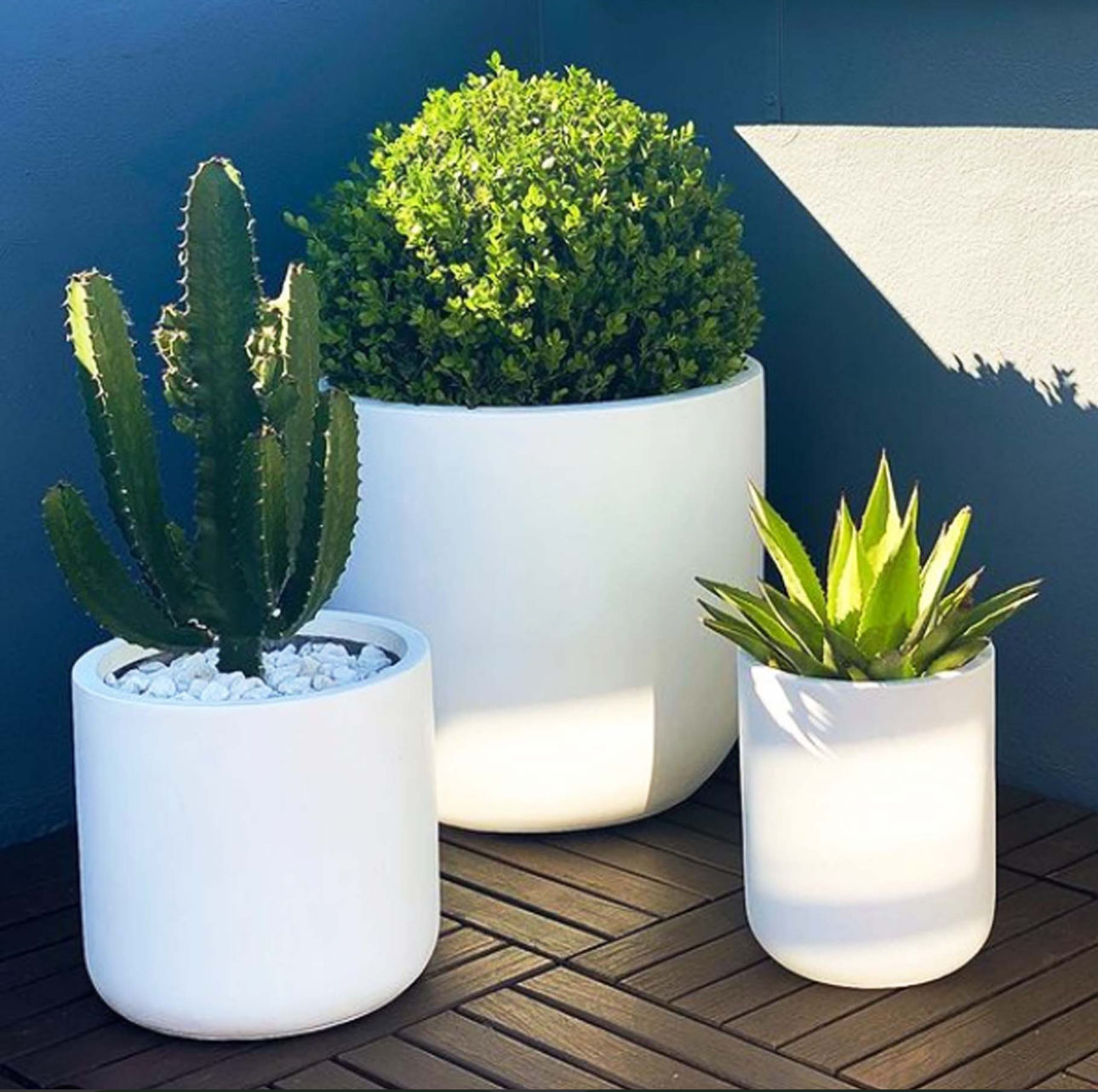white GardenLite Cylinder Planter