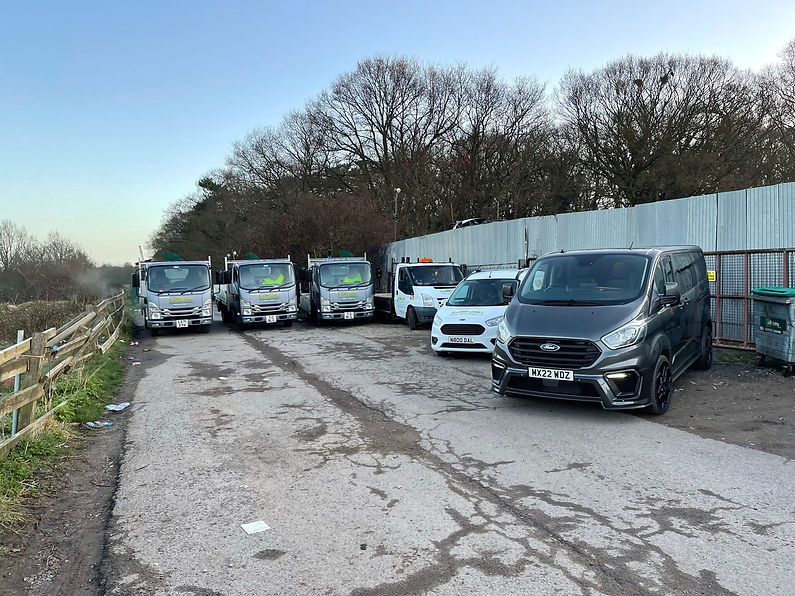 Work vans parked