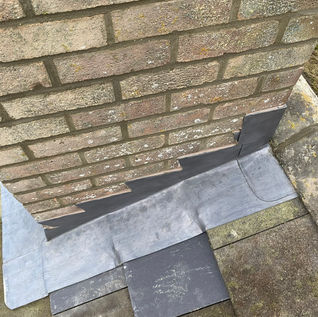 Close-up of newly installed leadwork