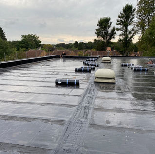 A new felt roof installed