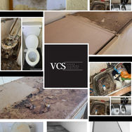 Collage of several before and after images of a house clean